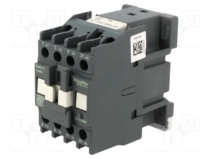 SCHNEIDER ELECTRIC LC1E0901F5 Contactor Easy TeSys 3-polar 9A 110VAC SCHNEIDER ELECTRIC LC1E0901F5 Contactor Easy TeSys 3-polar 9A 110VAC