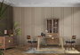 GINER Y COLOMER Mesa de Comedor de Madera de Mango con Base de Metal 200 cm, Color Nogal y Dorado