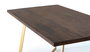GINER Y COLOMER Mesa de Comedor de Madera de Mango con Base de Metal 200 cm, Color Nogal y Dorado