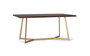 GINER Y COLOMER Mesa de Comedor de Madera de Mango con Base de Metal 200 cm, Color Nogal y Dorado