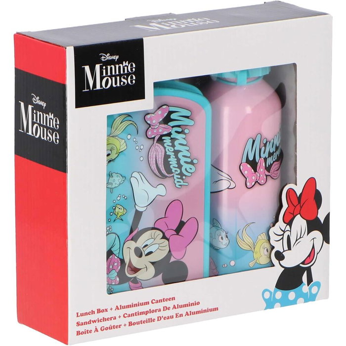 DISNEY Sandwichera y Cantimplora Aluminio Minnie Disney 500ml