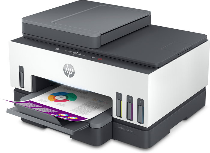 HP Smart Tank 7605 - Multifunción de Inyección de Tinta a Color WiFi con Dúplex Automático, Escáner y Fax - Impresora, Copiadora