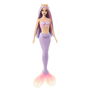 Barbie Muñeca Sirena Cabello Fantasía Lila HRR06