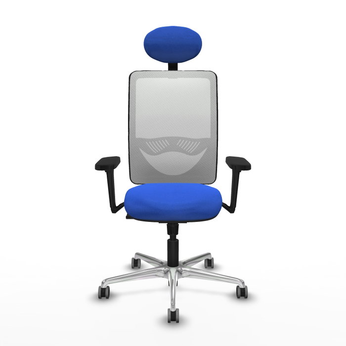PIQUERAS Y CRESPO Silla de oficina Zulema con mecanismo Sincro, Azul y Blanco