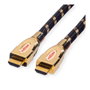 ROLINE Cable HDMI 2.0 11.04.5690 1m, 4K UHD 2160p 60Hz 18Gbit/s, Negro con Contactos Dorados, Alta Velocidad, Ethernet, 3D