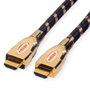 ROLINE Cable HDMI UHD 11.04.5690 de 1 m, Negro/Oro