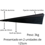 Buscasa Burlete de aluminio garaje labio 250 negro (2x1,25m)