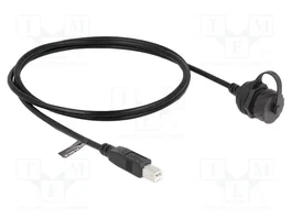 DeLOCK Cable USB 2.0 Tipo-B macho a USB 2.0 Tipo-B hembra con tapa de bayoneta IP68 1 m negro