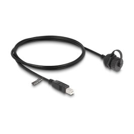 DeLOCK Cable USB 2.0 Tipo-B macho a USB 2.0 Tipo-B hembra IP68 1 m Negro