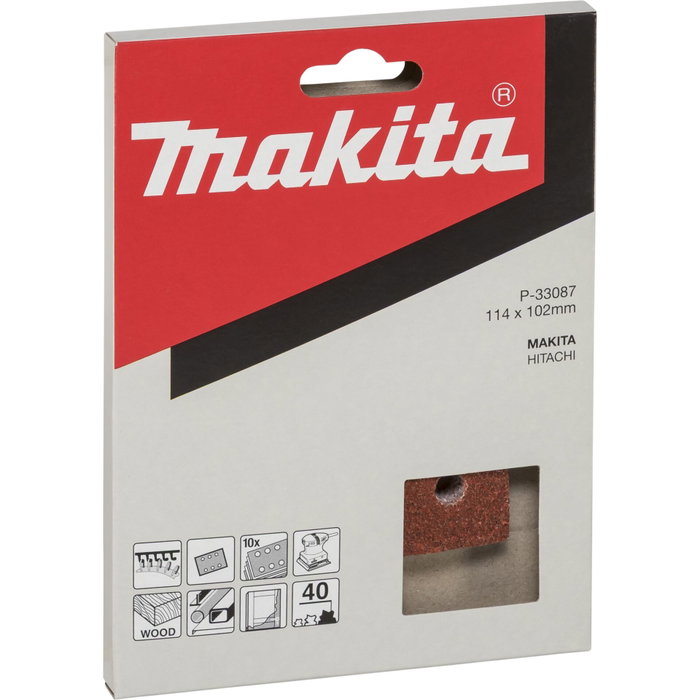 Makita Hojas de lija 102x114 mm K40 velcro Makita Hojas de lija 102x114 mm K40 velcro