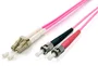 EQUIP Cable de fibra óptica LC a ST OM4 Multimodo 1m Violeta