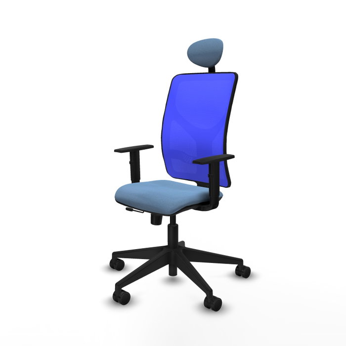 PIQUERAS Y CRESPO Silla de oficina Motilla Azul con mecanismo Sincro/Traslack