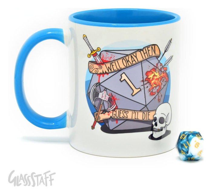 Glassstaff Regalo Taza & dados D20 Guess I'll Die