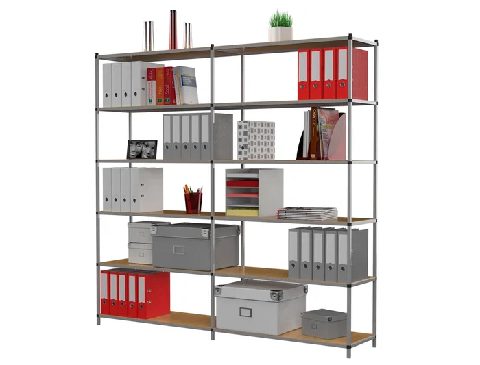 Paperflow Estantería Metálica 6 Estantes 80 kg por Estante 200x100x35 cm Base