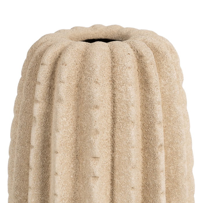 Jarrón Beige Cerámica Decoración 15 X 15 X 30 cm