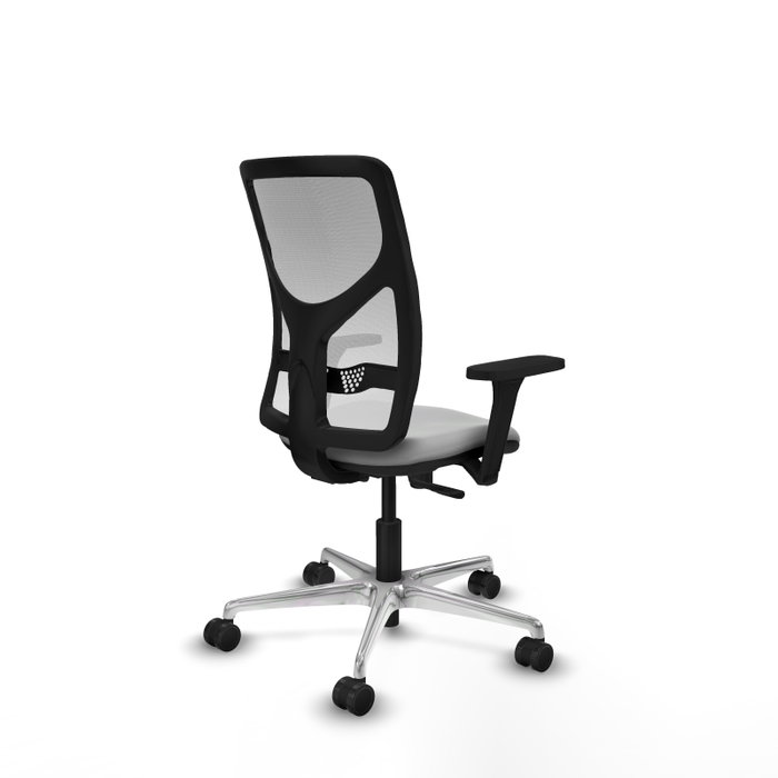 PIQUERAS Y CRESPO Silla de oficina Motilla con mecanismo Sincro, Gris claro y Blanco