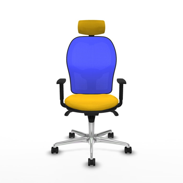 PIQUERAS Y CRESPO Silla de oficina Jorquera con mecanismo Sincro, Azul y Amarillo