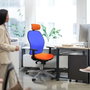 PIQUERAS Y CRESPO Silla de oficina Jorquera con mecanismo Sincro, Azul y Amarillo