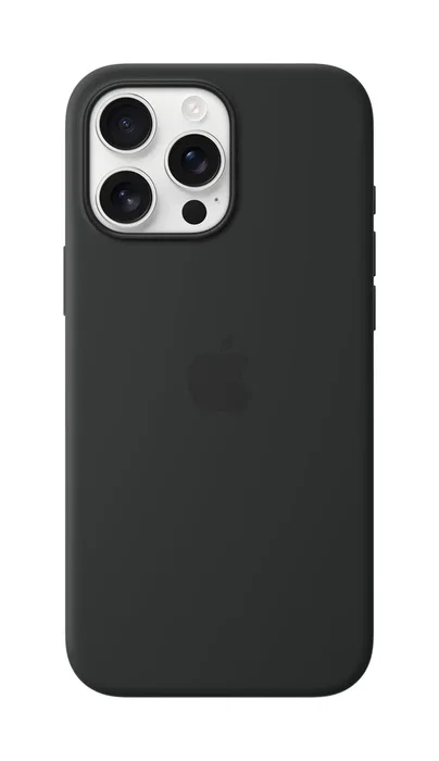 Apple MYYT3ZM/A Funda de Silicona con MagSafe para iPhone 16 Pro Max (6.9") - Negro, Compatible con Carga Inalámbrica, 55% Silicona Reciclada