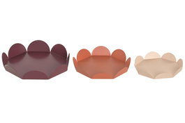 DKD Home Decor Set de 3 Centros de Mesa Arcos Metal Granate