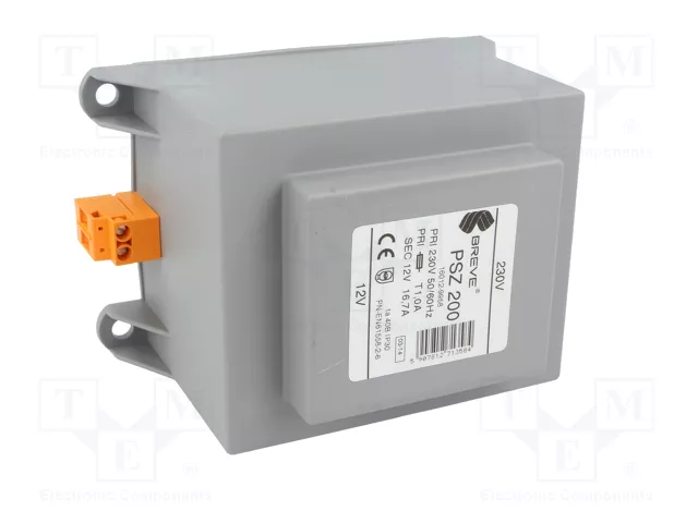 BREVE TUFVASSONS Transformador de red 200VA 230VAC a 12V