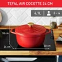 Tefal E2544604 Air Légere Cocotte 24 cm de hierro fundido de aluminio rojo, todas las luces que incluyen inducción