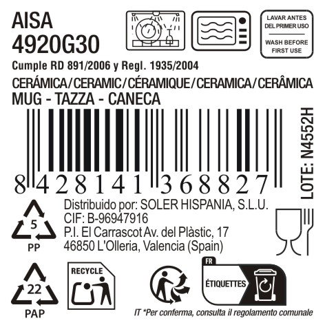 La Mediterranea Taza Aisa 350ml
