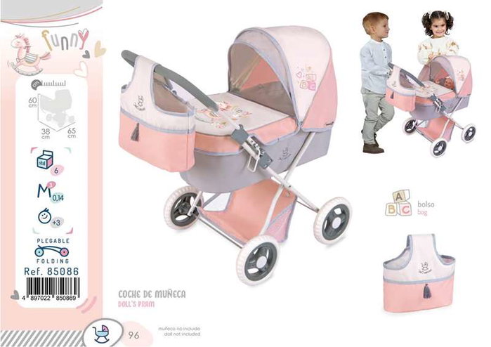 Carrito para Muñecas Decuevas Funny Plegable 70 x 41 x 62 cm