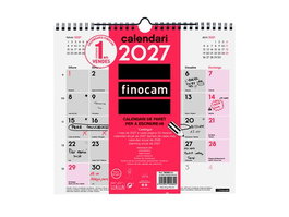 Finocam Calendario de Pared Mensual 2027 con Espacio para Escribir
