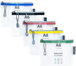 GRAFOPLAS 20 Bolsas Zipper Bag Cremallera A6 Colores Surtidos