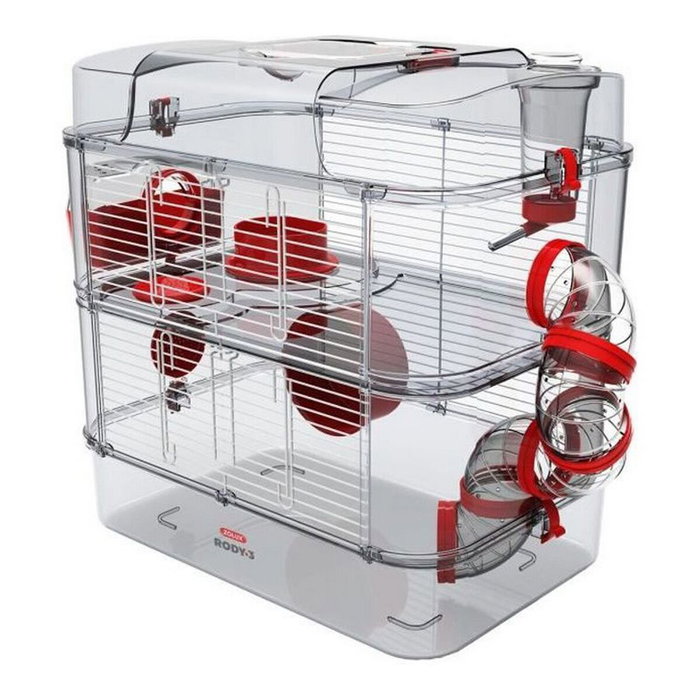 Zolux Rody3 duo Jaula de 2 pisos Granadina, 41 x 27 x 40.5 cm Zolux Rody3 duo Jaula de 2 pisos Granadina, 41 x 27 x 40.5 cm