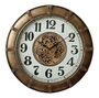 DKD Home Decor Reloj de Pared de Hierro y Cristal Dorado 80x80 cm
