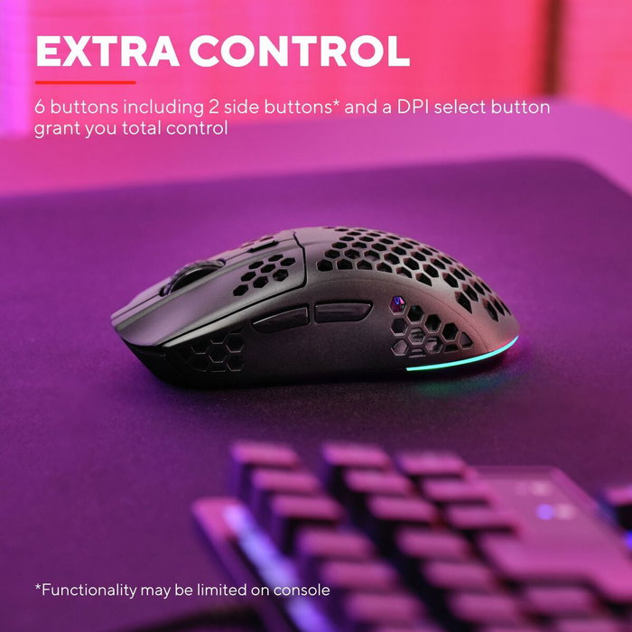 Trust GXT 929 Helox Ratón Gaming Inalámbrico Negro