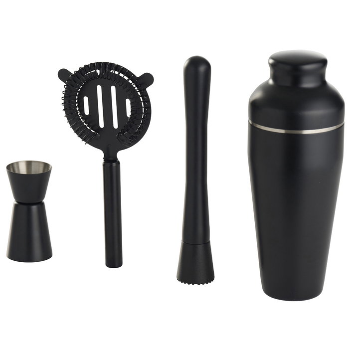 Day Juego de Coctelera 4 Piezas de Acero Inoxidable y Plástico con Coctelera 600 ml, Mortero, Medidor y Colador