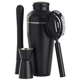 Day Juego de Coctelera 4 Piezas de Acero Inoxidable y Plástico con Coctelera 600 ml, Mortero, Medidor y Colador