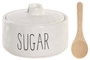 DKD Home Decor Azucarero de Porcelana y Bambú con Cuchara HUIDE 26
