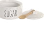 DKD Home Decor Azucarero de Porcelana y Bambú con Cuchara HUIDE 26
