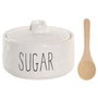 DKD Home Decor Azucarero de Porcelana y Bambú con Cuchara HUIDE 26