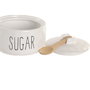DKD Home Decor Azucarero de Porcelana y Bambú con Cuchara HUIDE 26