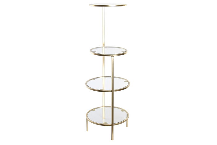DKD Home Decor Estantería Dorado Metal Cristal 30 x 86 x 32.5 cm con 4 Estantes