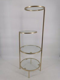 DKD Home Decor Estantería Dorado Metal Cristal 30 x 86 x 32.5 cm con 4 Estantes