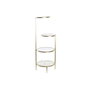 DKD Home Decor Estante de Metal y Cristal Dorado