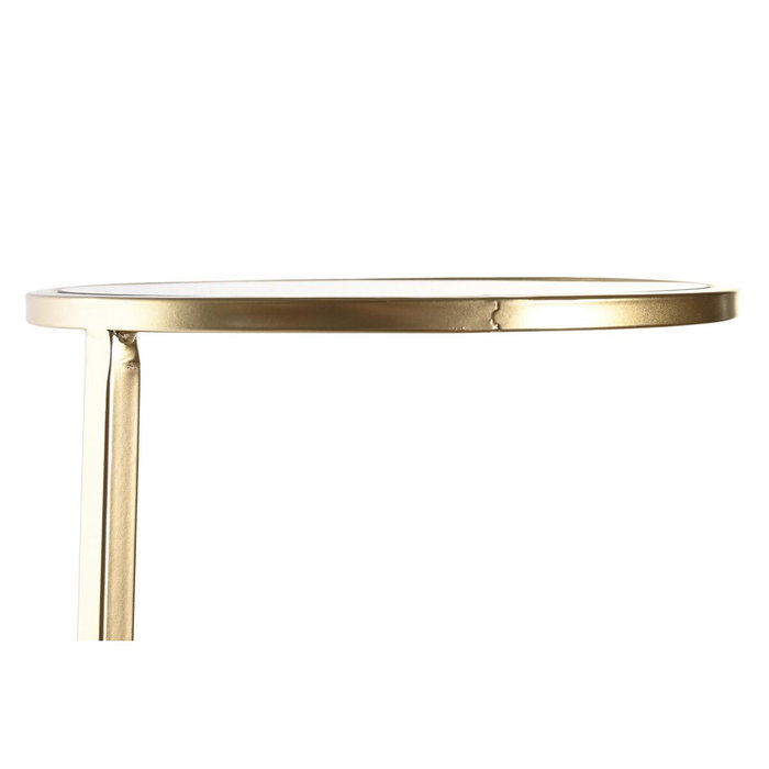 DKD Home Decor Estante de Metal y Cristal Dorado