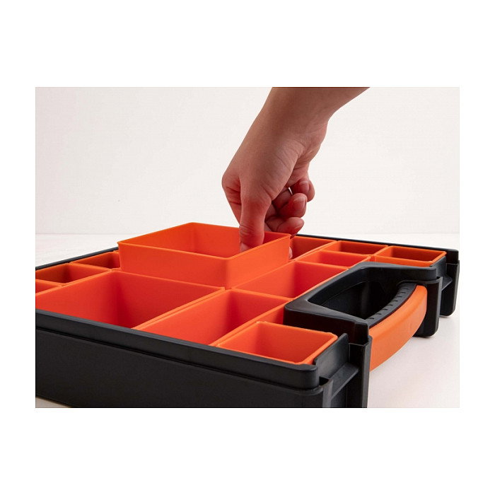 DeLOCK Caja de clasificación con 14 compartimentos naranja/negro