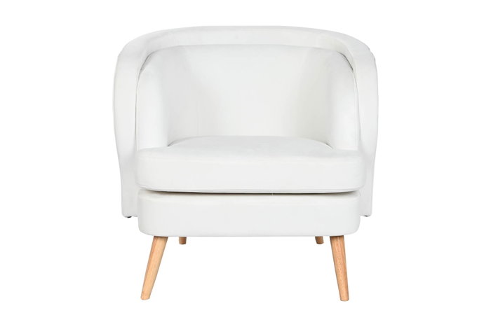 DKD Home Decor Butaca Blanco Natural Poliester Madera 80 x 78 x 91 cm