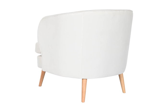 DKD Home Decor Butaca Blanco Natural Poliester Madera 80 x 78 x 91 cm
