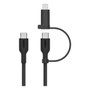Belkin BoostCharge Pro Cable USB-C a USB-C/Lightning 1,5 m Negro