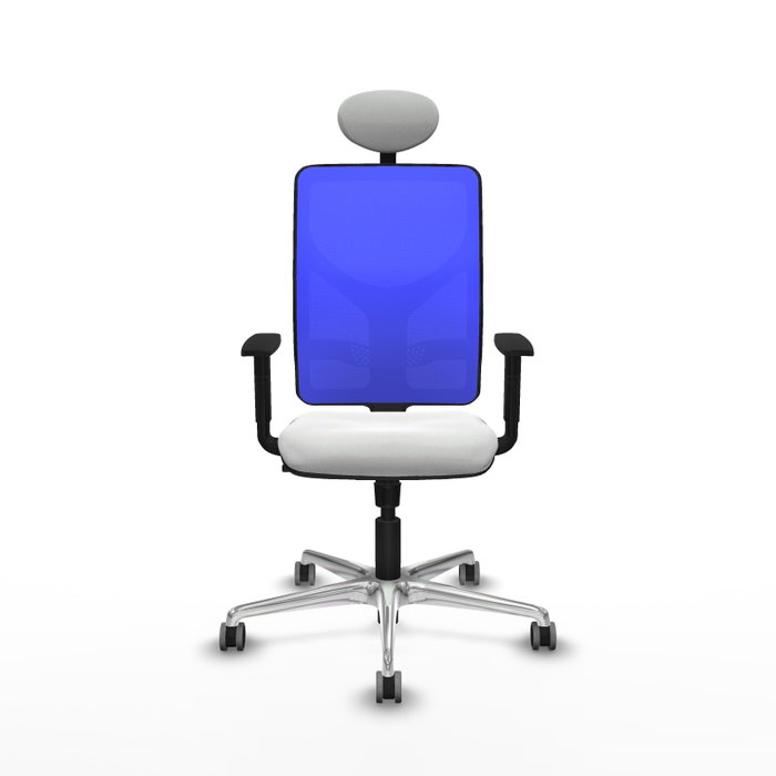 PIQUERAS Y CRESPO Silla de oficina Motilla con mecanismo Sincro, Azul y Blanco