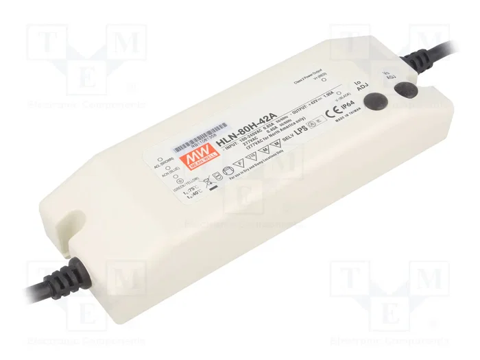 MEAN WELL HLN-80H-42A Alimentador LED 81,9W 42VDC MEAN WELL HLN-80H-42A Alimentador LED 81,9W 42VDC