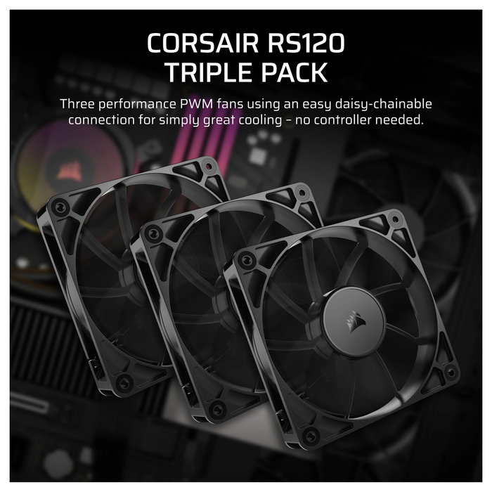 Corsair RS120 PWM 120mm Black 3-Pack